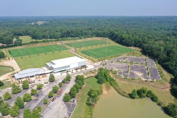wire road soccer complex and gymnasium from the sky