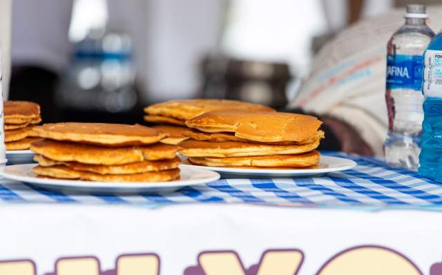 Pancake Stacks at the Williamsburg Pancake Festival