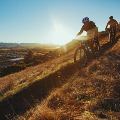 Bikers at sunset