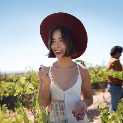 Paso Robles Vineyard -Girl wearing Hat