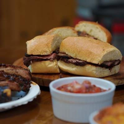 Barbecue Trip Tip and Sandwich