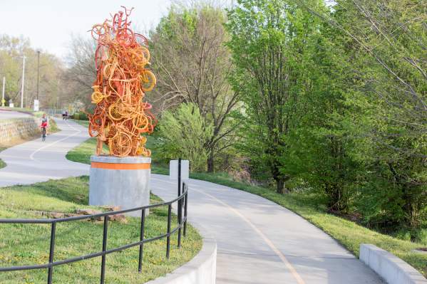 Paved trails with art