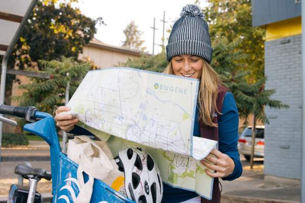 Cycling with PeaceHealth Rides bikes in Eugene