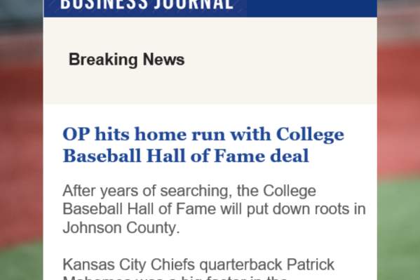 Kansas City Business Journal - College Baseball Hall of Fame