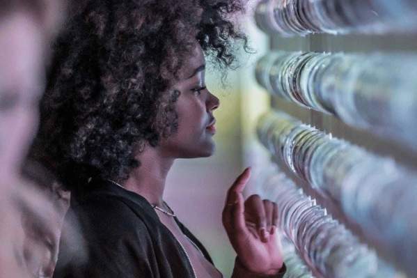 Woman at an art gallery
