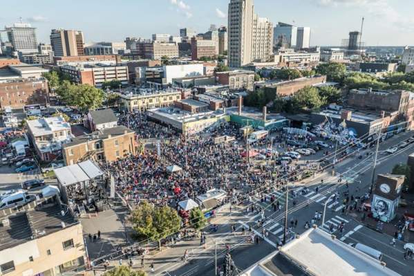 2nd Street Festival aerial view