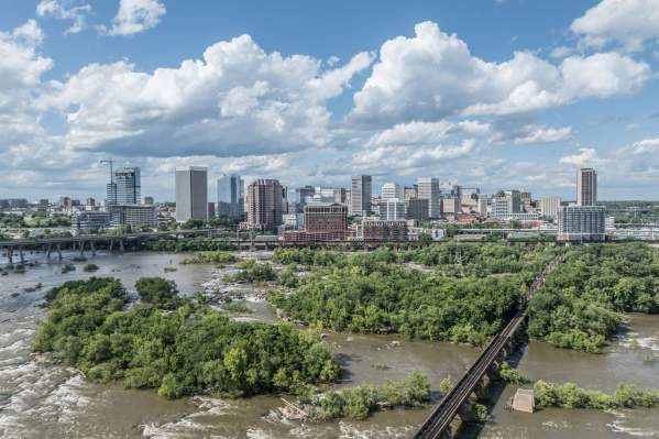 James River and downtown skyline