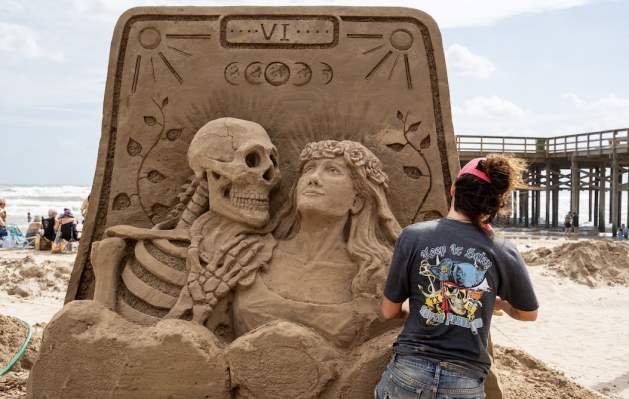 Sandcastle Days Death Card Sculpture