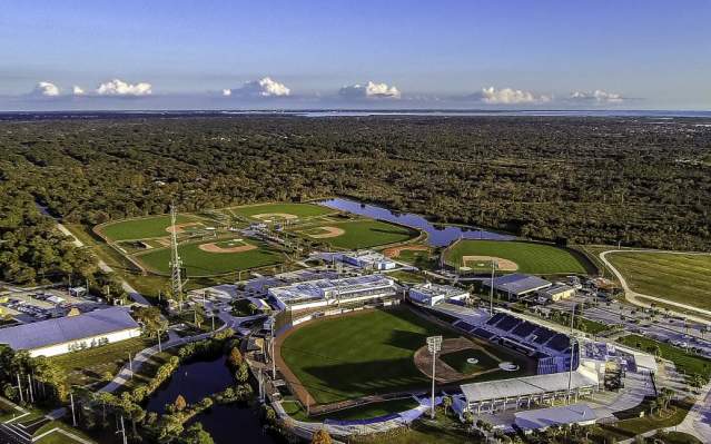 Aerial view of Charlotte Sports Park in Port Charlotte, Florida