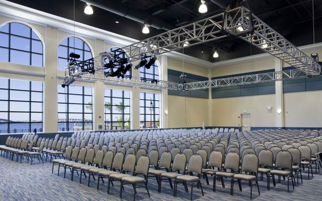 Chairs set up in rows at Charlotte Harbor Event and Conference Center