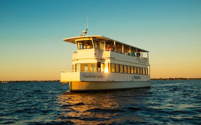 Tour Boat on a sunset cruise on Charlotte Harbor