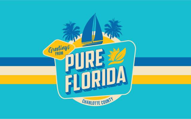 Graphic banner of Pure Florida retro treatment used on T-shirt