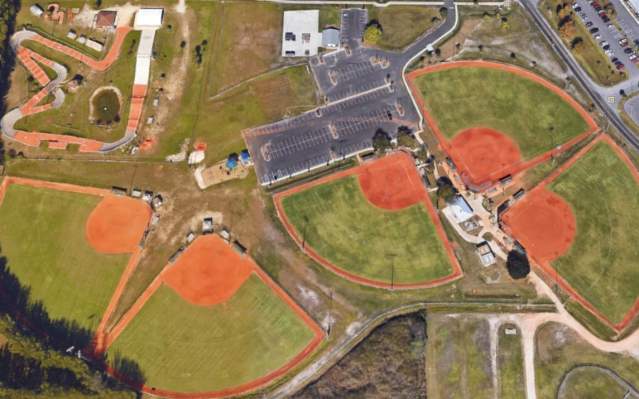 Aerial View of Carmalita Park Softball Fields in Punta Gorda, Florida