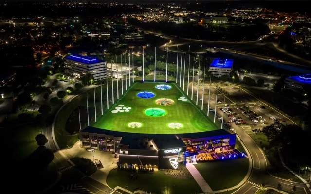 Top Golf Drone Footage Day to Night