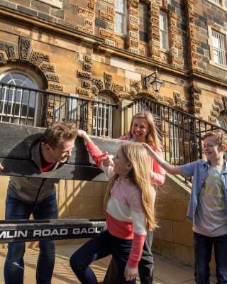 Family enjoying the Crumlin Road Gaol Experience in Belfast