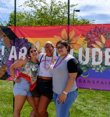 Prideful participants pose at Lehigh Valley Pride celebration in Allentown, Pa.