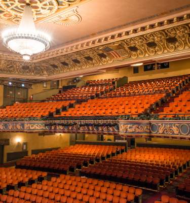 Empty theater seats at the State Theatre Center for the Arts