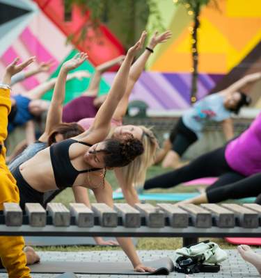 Yoga in the ArtsWalk in Allentown, PA