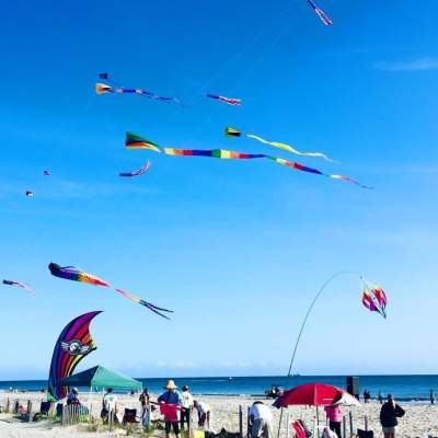 People Flying Kites On Atlantic Beach, NC