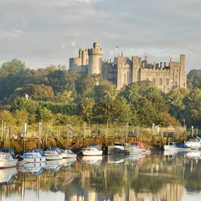 Arundel Castle with the River Arun in the foreground