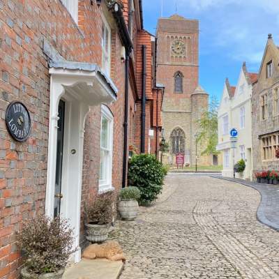 Door way and church in Petworth