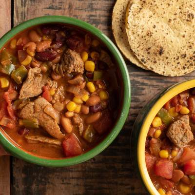 This Bison Chile Beans recipe can be made with or without meat.