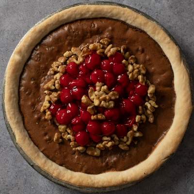 Chocolate Chess Pie with Red Chile and Nuts