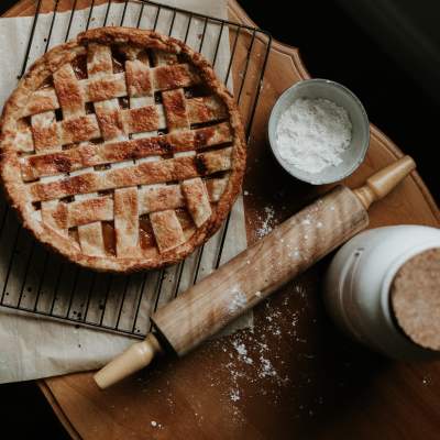 Way-High Apple Pie with Apple Brandy Hard Sauce