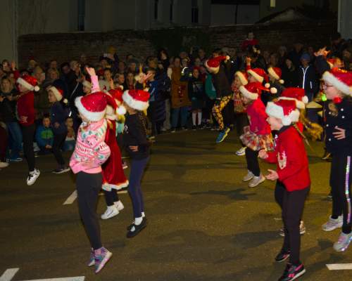 children dance performace during carnival at Ottery St Mary
