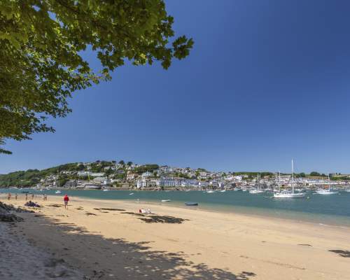 Salcombe beach in the summer