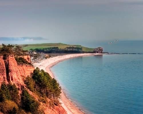 Budleigh beach view