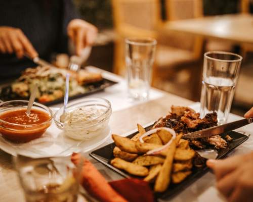 people eating dinner