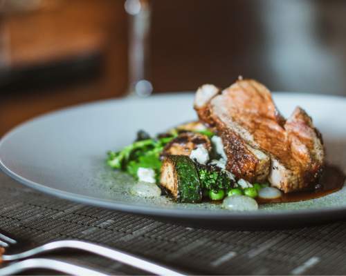 A plate of food from The Westwood restaurant in Beverley