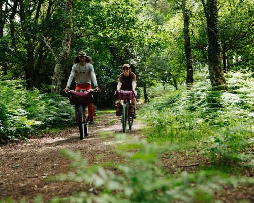 Vee & Vish on bikes