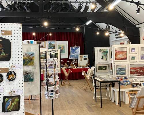Inside Woodlanders Art Exhibition in Burley