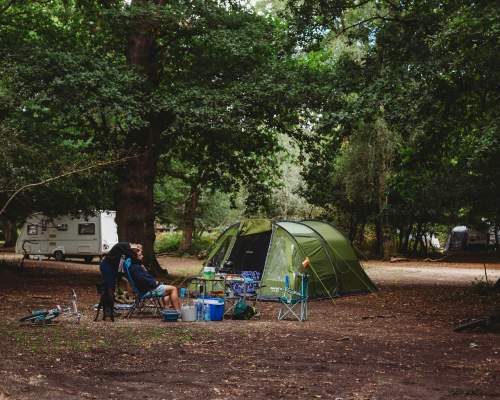 Camping New Forest Autumn Blog Main Image Couple Woodland Camping