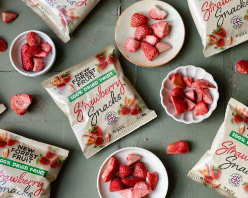 New Forest Fruit Snacks Selection with Bowls and Packets