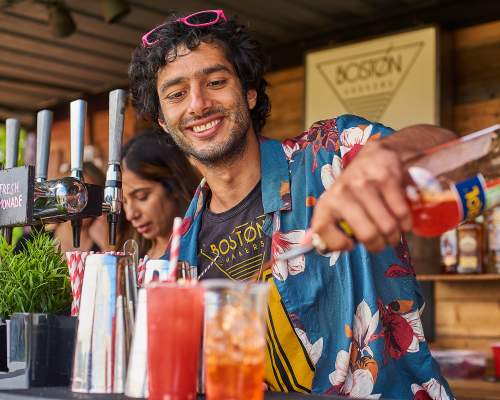 Drinks being poured at the Southport Food & Drink Festival