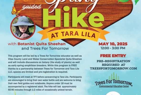 TREES FOR TOMORROW OUTDOOR ADVENTURES AT TARA LILA… SIGNS OF SPRING GUIDED HIKE AT TARA LILA