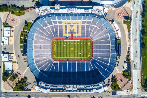 Aerial view of Michigan Stadium