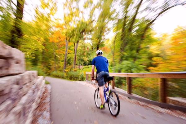 Man bikes along the Chelsea B2B Trail