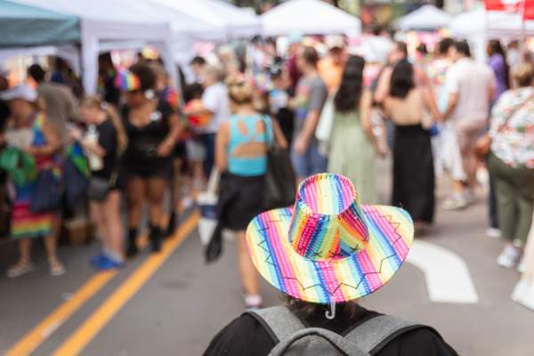 Visiting vendors at Ann Arbor Pride