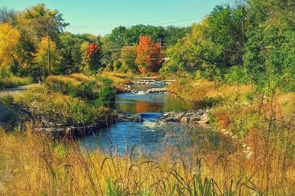 Huron River in the fall