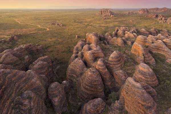 Aerial view of the Bungles at sunrise