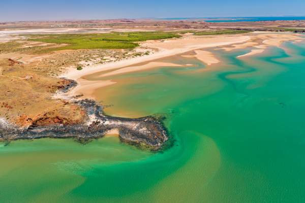 A view of Cossack's beaches from the air.