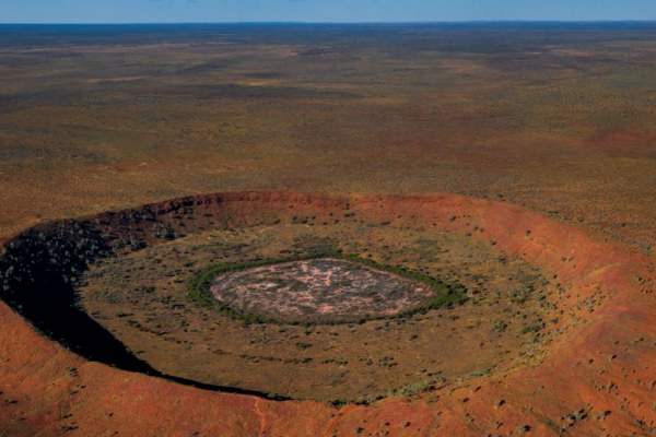 Aerial view of Wolfe Creek Crater National Park