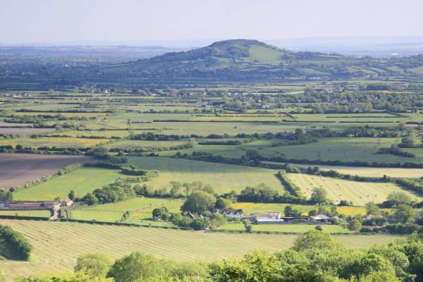 Views across Mendills Hills and Brent Knoll - credit Visit West