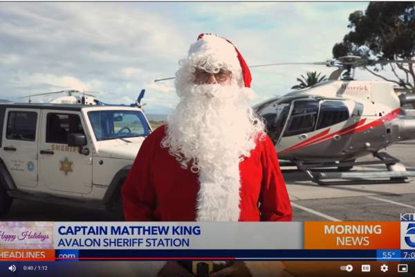 Santa flies in for a special visit on Catalina