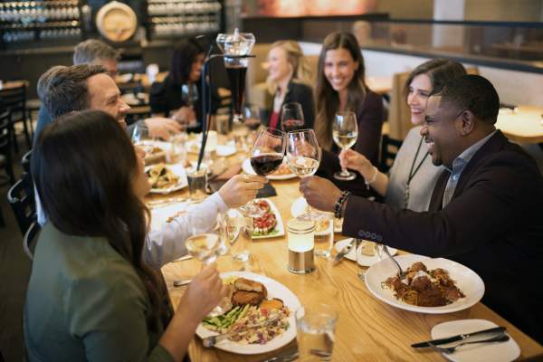 A Group Dining At Cooper's Hawk