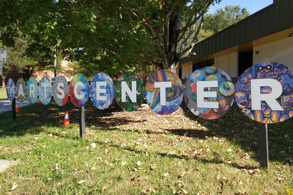 Sign in front of the ArtsCenter in Carrboro